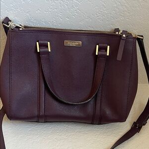 Kate Spade Newbury Lane Loden Satchel Bag- Plum Wine Color